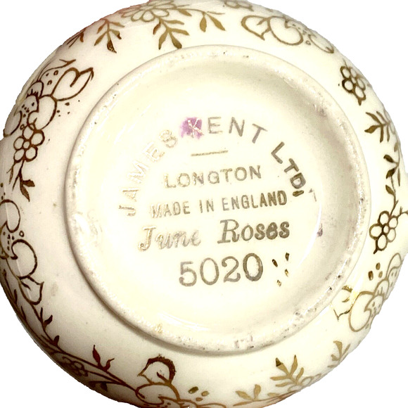 Vintage James Kent Chintz Longton Trellis June Roses Cream Sugar Toast Rack Set - Picture 5 of 9